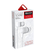 Наушники WALKER H305, микрофон, кнопка ответа, белые
