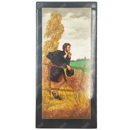 Федоскинская лаковая миниатюра «Пушкин в Болдино». Автор М. Г. Пашинин. 1979 г.