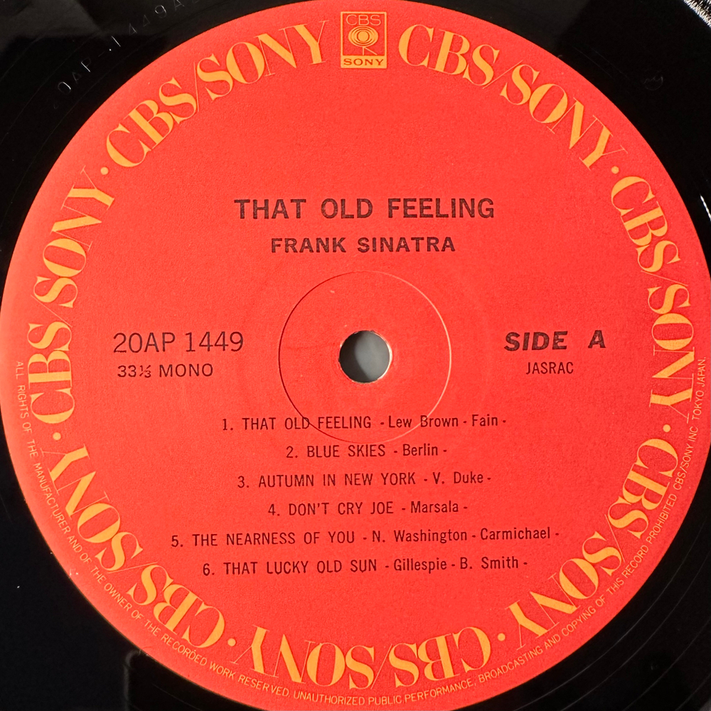 Frank Sinatra ‎– That Old Feeling (Япония 1979г.)