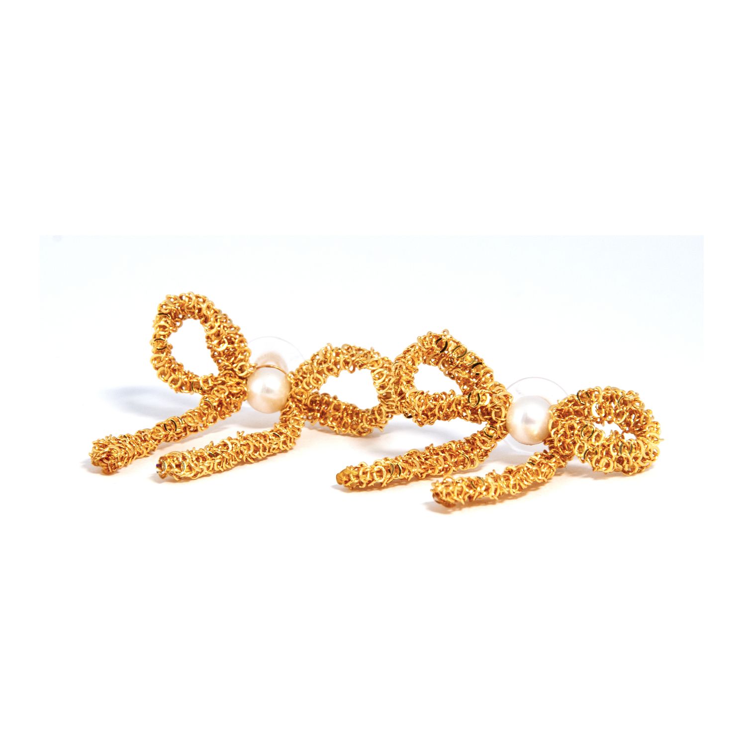 Серьги "Бантики" - Позолота