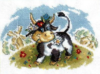 "Корова на лугу"-C089 вышивка