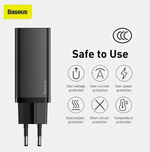 Переходник Baseus на USB + Type-C 65W CCGAN2L-B01 черный