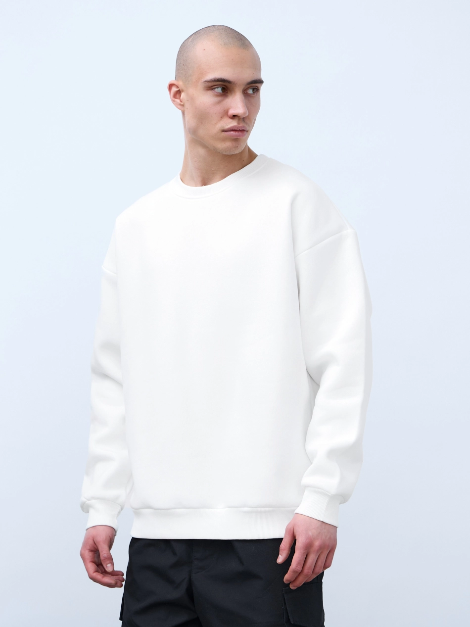 Свитшот оверсайз, без начеса (молочный)