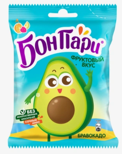 Мармелад Bon Pari Бравокадо жевательный фигурный со вкусом фруктов 100 г
