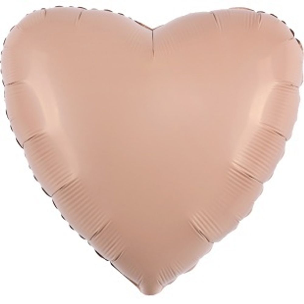 F Шар 32'' / 82 см сердце Винтажная роза, Матовый (БГ-70)