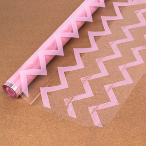 Пленка прозрачная с рисунком "Зигзаг" Нежно-розовая