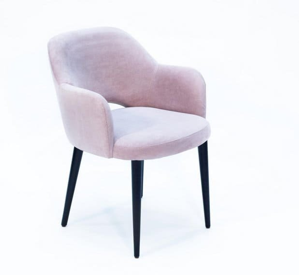 Кресло деревянное мягкое Rest.M.F Martin, нежно-розовый