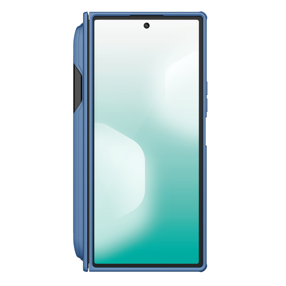 Чехол синего цвета с MagSafe и держателем для S Pen от Nillkin для Samsung Galaxy Z Fold 7, серия Super Frosted Shield Fold Magnetic