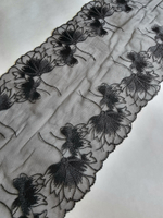 Вышивка на сетке чёрная К206