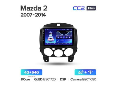 Магнитола Teyes CC2 Plus 4-64 Mazda 2 DE 2007-2014 9.0"