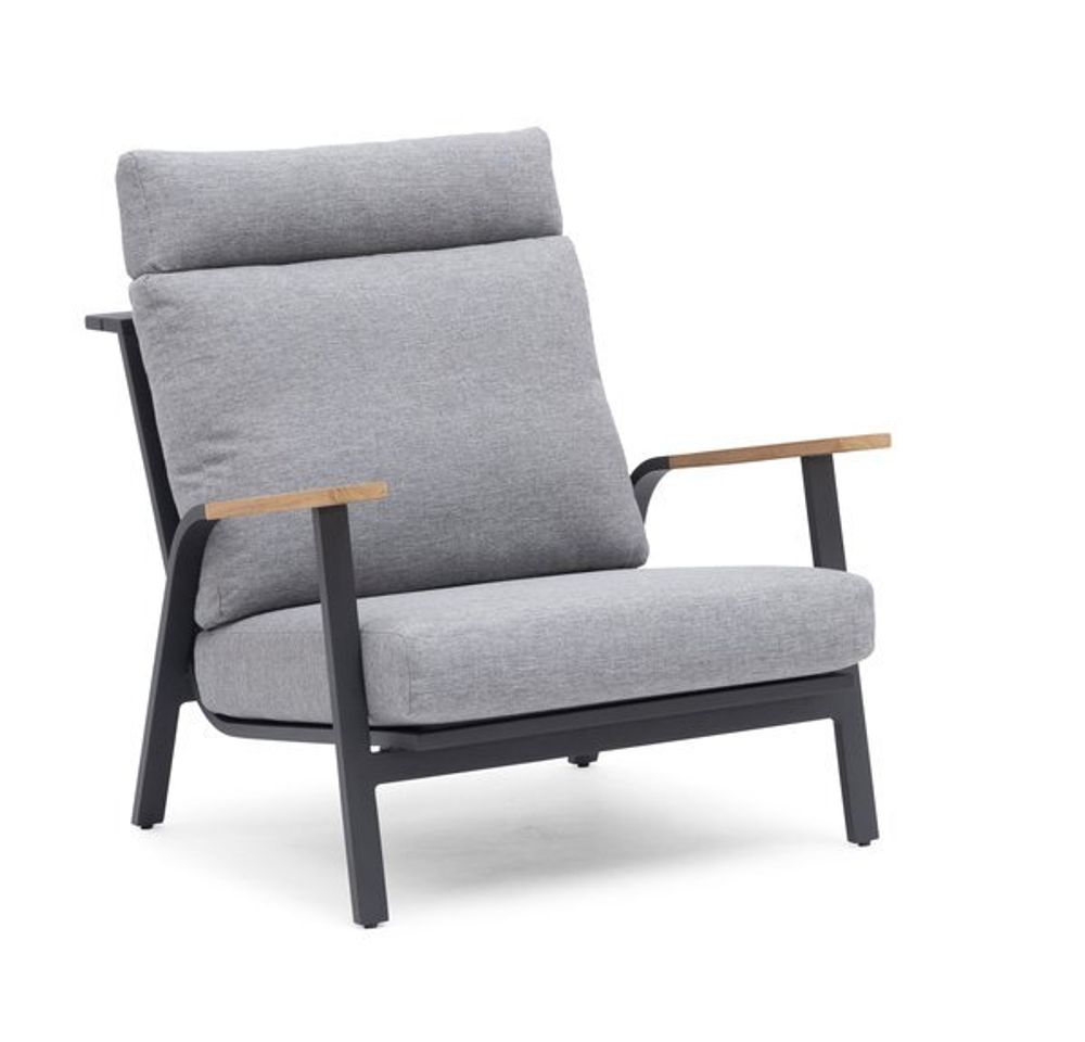 Malmo с 2-х местным диваном, комплект лаунж мебели антрацит/серый, алюминий