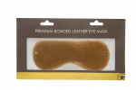 Коричневая кожаная маска на глаза на резинке