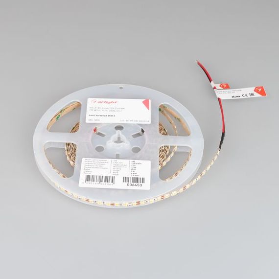 Светодиодная лента Arlight 12W/m 120LED/m 2835SMD холодный белый 5M 036453