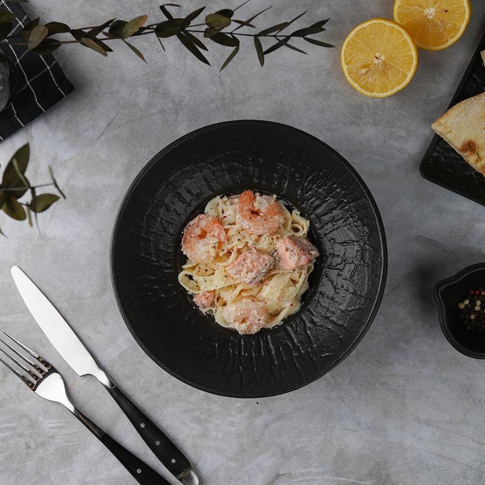 Тарелка глубокая 150 мл d 20 см h7,5 см для пасты, для супа Black Raw Wood P.L. Proff Cuisine [4]