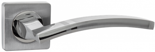 Ручка квадрат Пуэрто 520-02 SC/CP, цвет хром матовый/хром блестящий алюминий (гарантия - 8 лет)