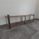 Тумба под телевизор напольная в стиле лофт из массива сосны и стали 150–200 см • Доставка по Москве, СПб и городам России