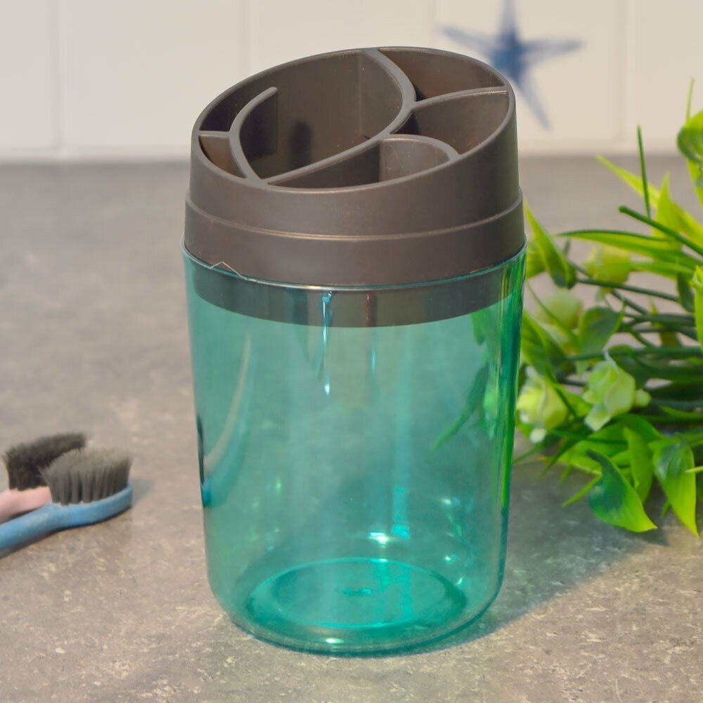 Подставка для зубных щеток "Boho", мята/полупрозрачный