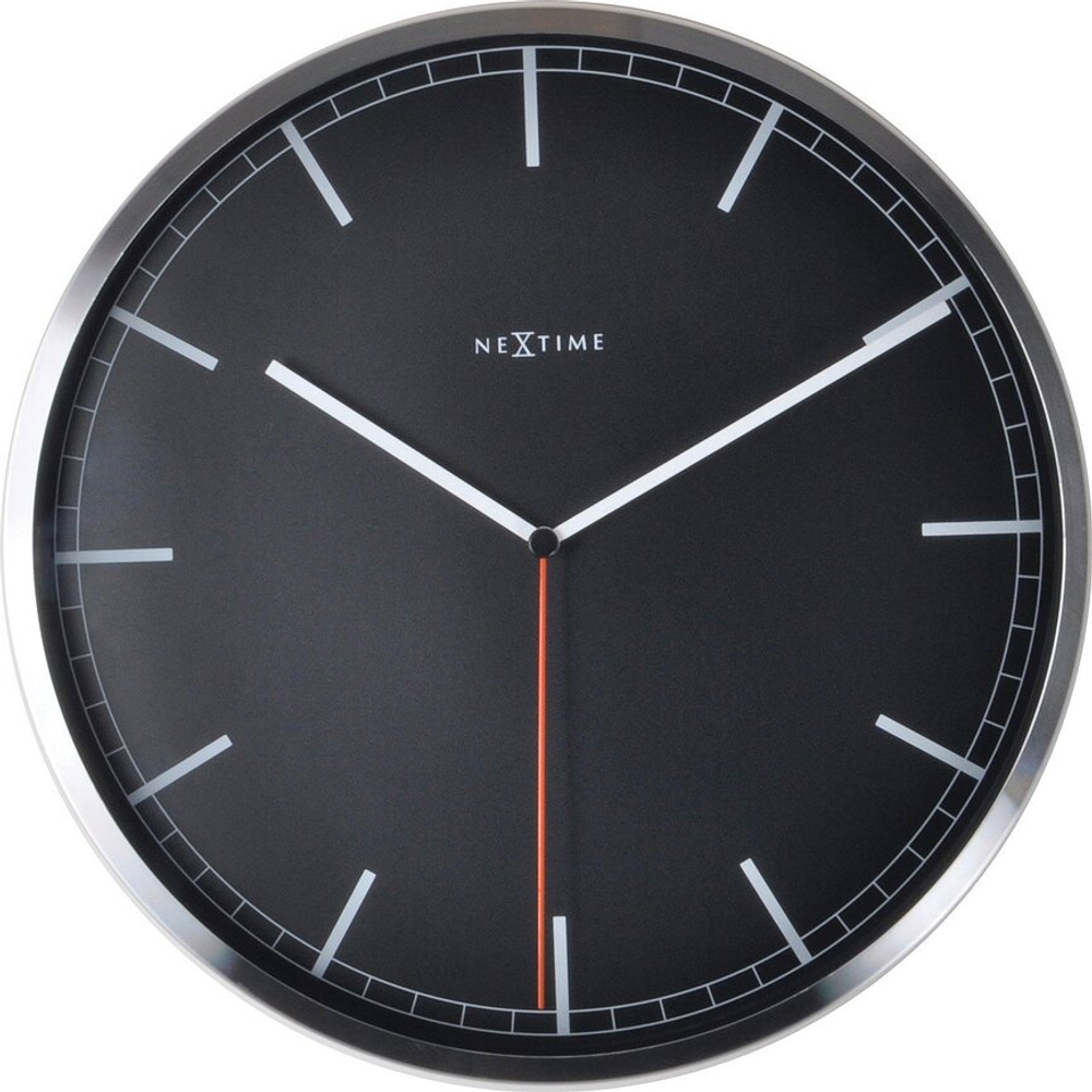 Настенные часы nextime company, алюминий, чёрные · арт. fabr 3119st