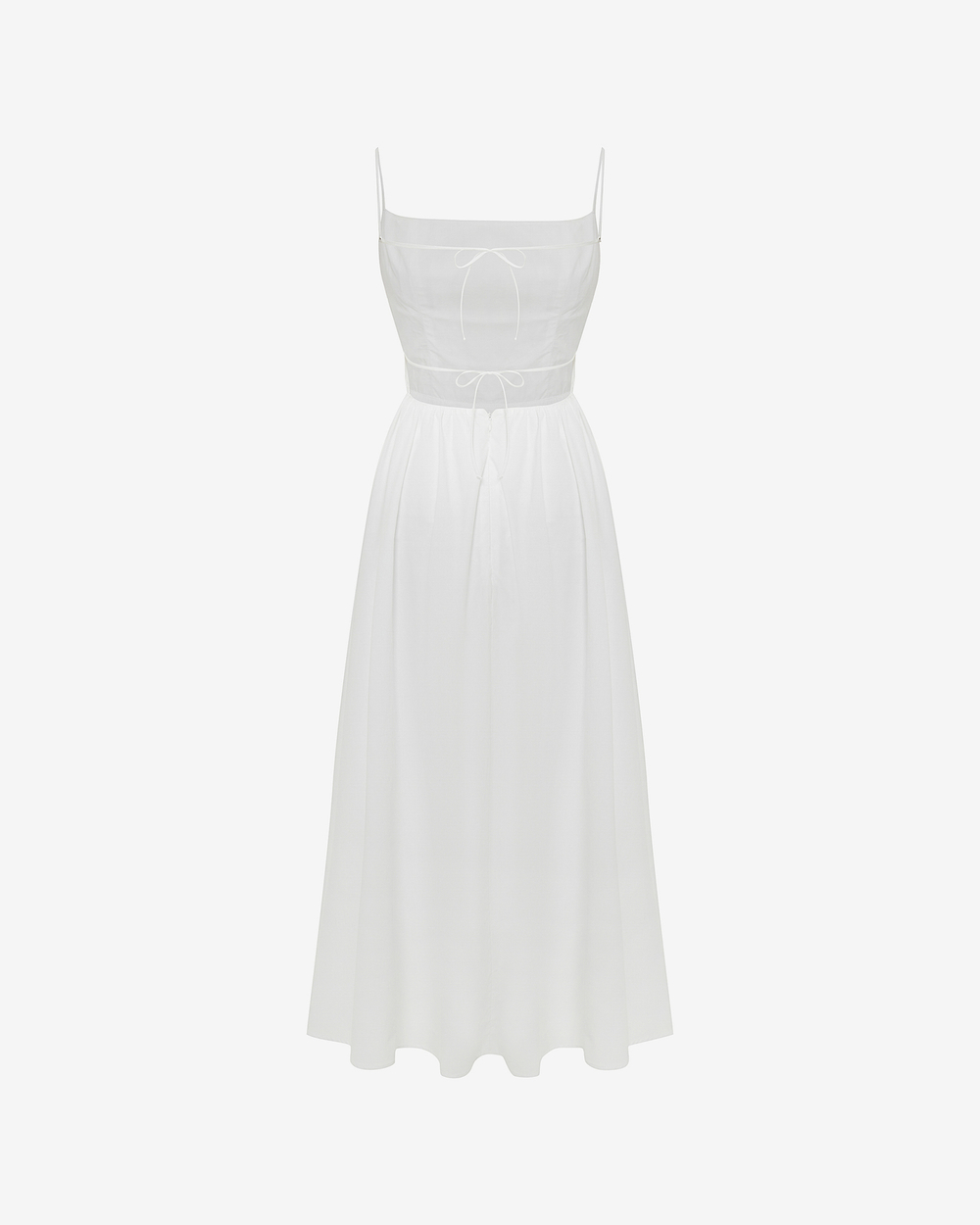 Хлопковое платье миди с открытой спиной