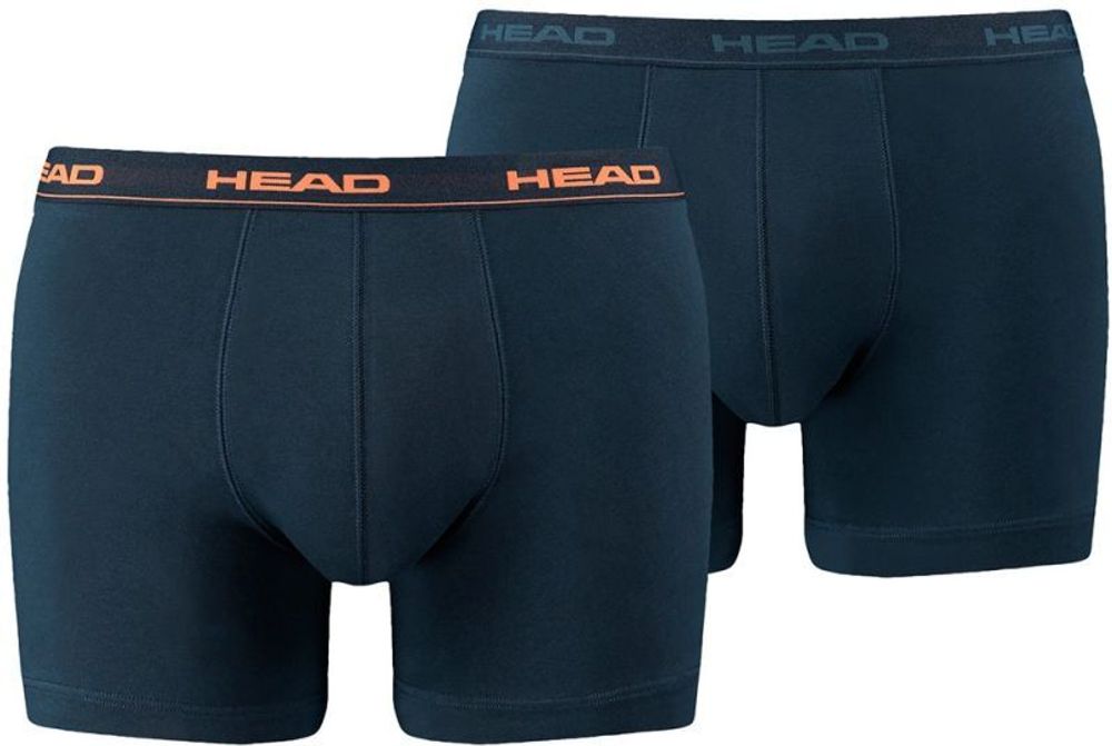 Мужские спортивные боксеры Head Mens Boxer 2Pack - peacoat/orange