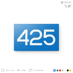 Номер на дверь 425, табличка на дверь для офиса, квартиры, кабинета, аудитории, склада, голубая 120х70 мм, Айдентика Технолоджи