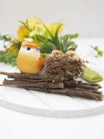 Панно "Птички" с искусственными цветами 36*28 см