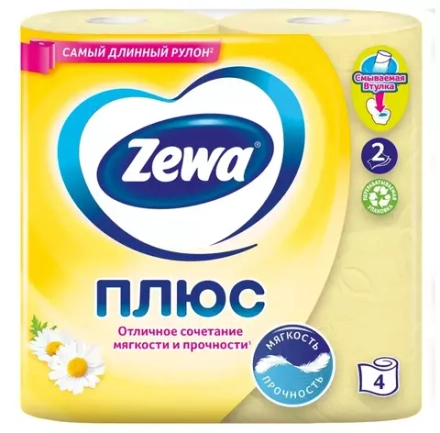Туалетная бумага Zewa Deluxe Ромашка 4 рул.