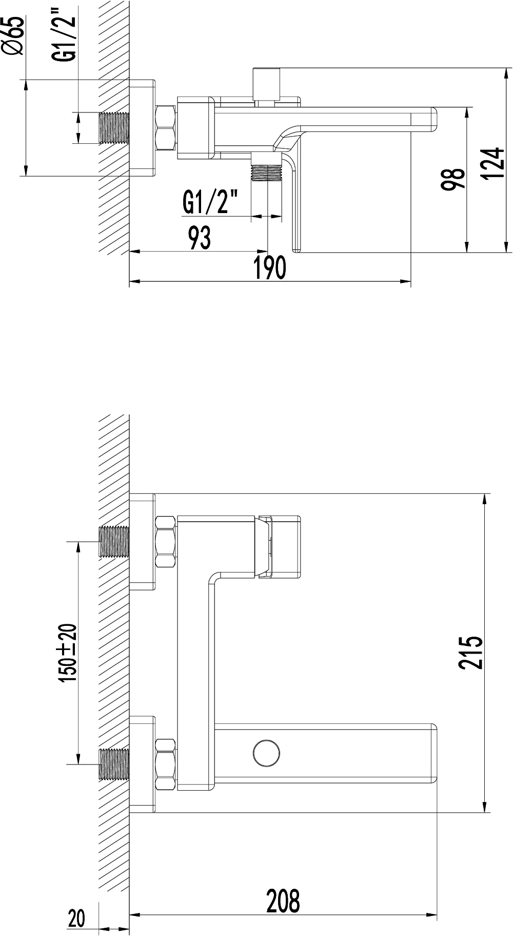 Смеситель для ванны с душем STWORKI Ольтен S39100CR хром