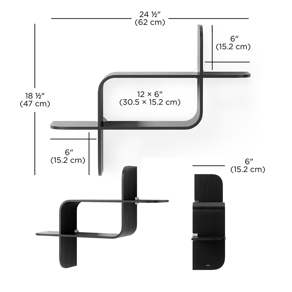 Полка настенная UMBRA Montage, черная