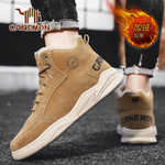 LINGHANGLUOTUO High Top Men"s Shoes Thermal Waterproof Insulated Shoes Men"s Sand