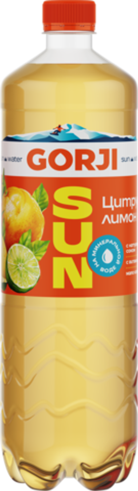 Газированная вода со вкусом Цитрус Лимон GORJI Горджи 1 л, упаковка 9 шт