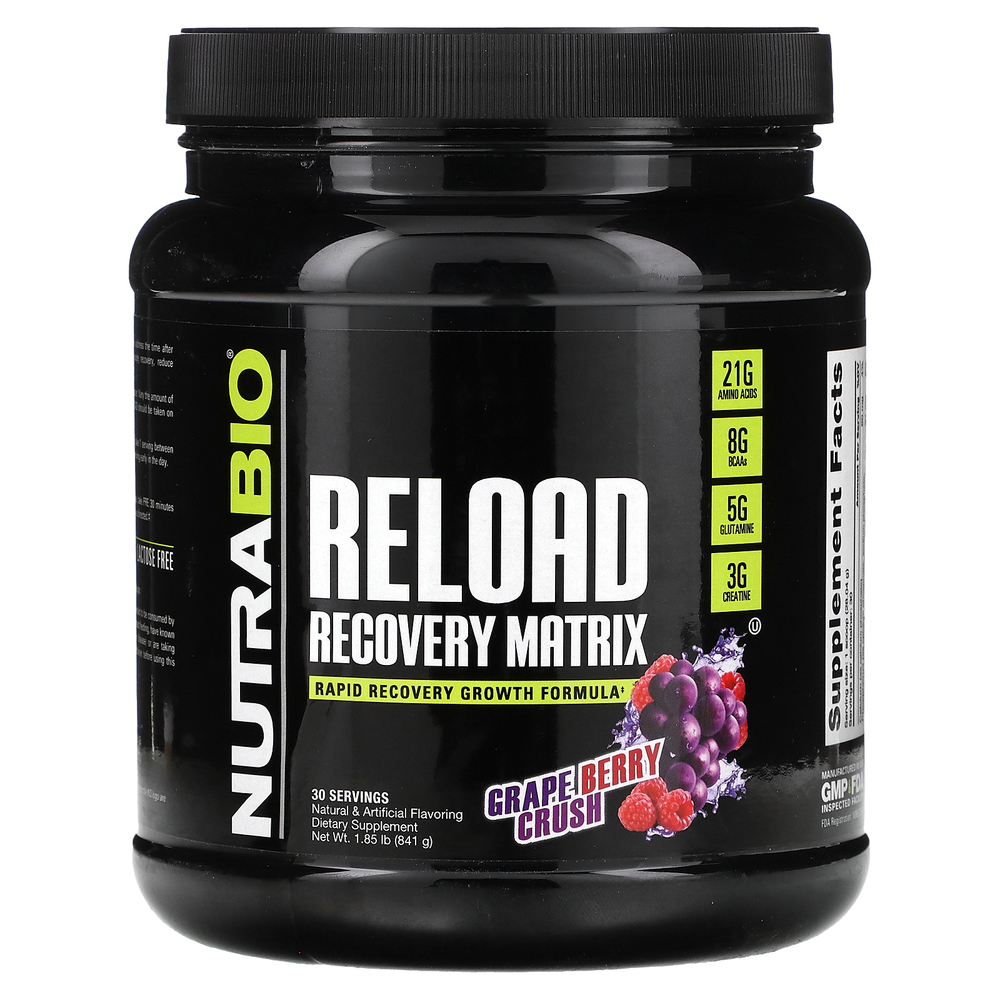 NutraBio, Reload Recovery Matrix, Grape Berry Crush, 841 г (1,85 фунта)