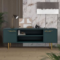 Тумба под ТВ Арт Колор matte 155см Стайл Голд Зеленый бирюзовый матовый