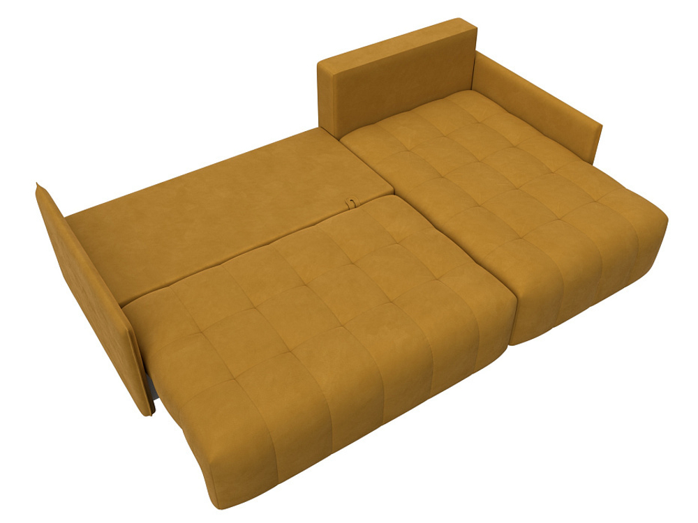 Диван угловой Лига-054 НПБ угол универсальный ВЕЛЮР BRUT 10 желтый