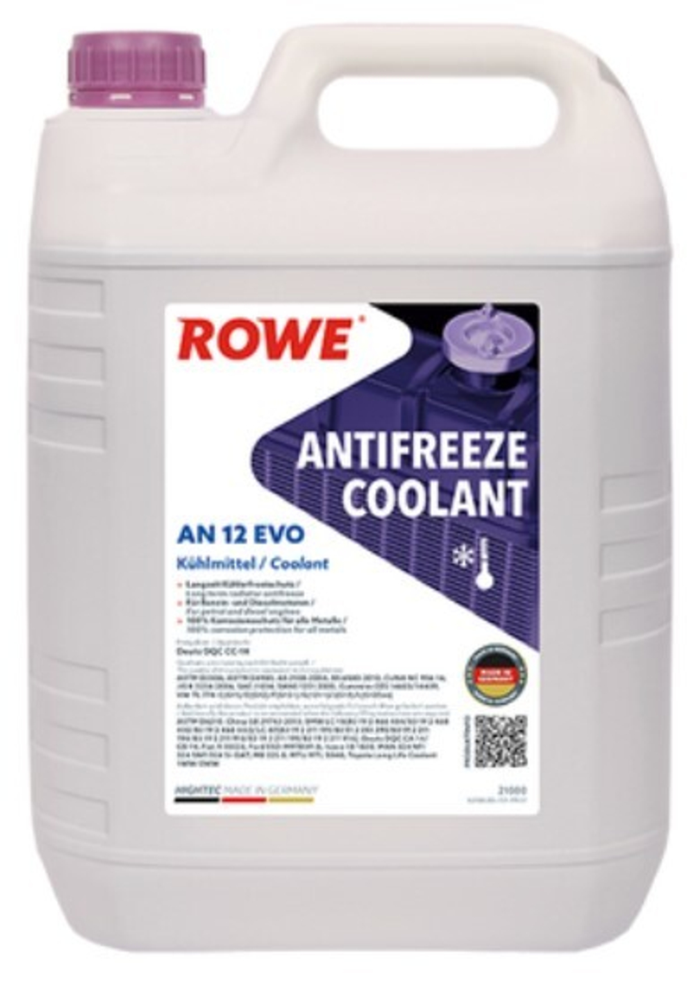 Антифриз Rowe Hightec AN 12 EVO Deutz DQC CC-14.VW TL774-C(G11)/D(G12)/F(G12+)/G(12++)/J(G13)/L(G12Evo) концентрат 5 л