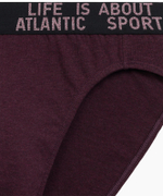 Мужские трусы слипы спорт Atlantic, набор 3 шт., хлопок, зеленый меланж + винный меланж + голубой меланж, 3MP-209