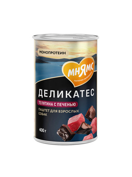 Влажный корм Мнямс Деликатес Паштет из телятины с печенью для собак всех пород "Фегато по-венециански" 400 г