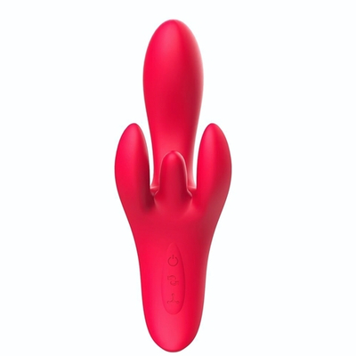 Красный вибратор-кролик с 4 моторами Shakira (Цвет: красный)