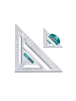 Угольник строительный. TOTAL Линейка угольник 180мм х 250мм, Пластик.