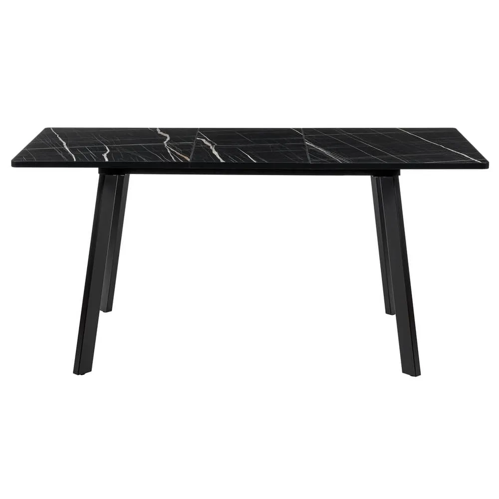 Стол Bradex Home Dublin раскладной 120-160х80х75 чёрный мрамор с чёрными ножками