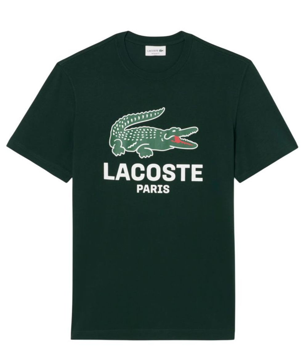Теннисная футболка Lacoste Printed Cotton - green