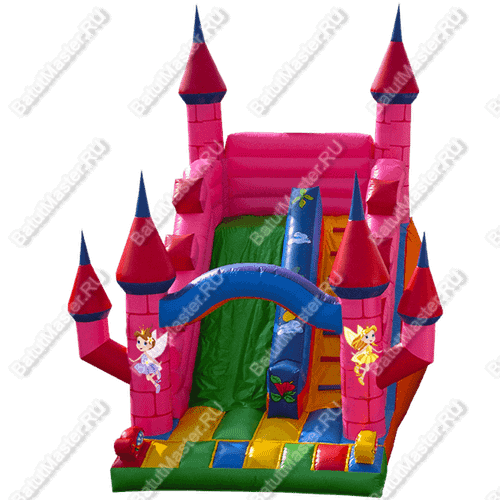 Надувная горка "Розовая крепость"