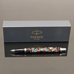 Ручка коллекционная шариковая Parker IM №0163 "Цветы России" с ручной росписью в коробке