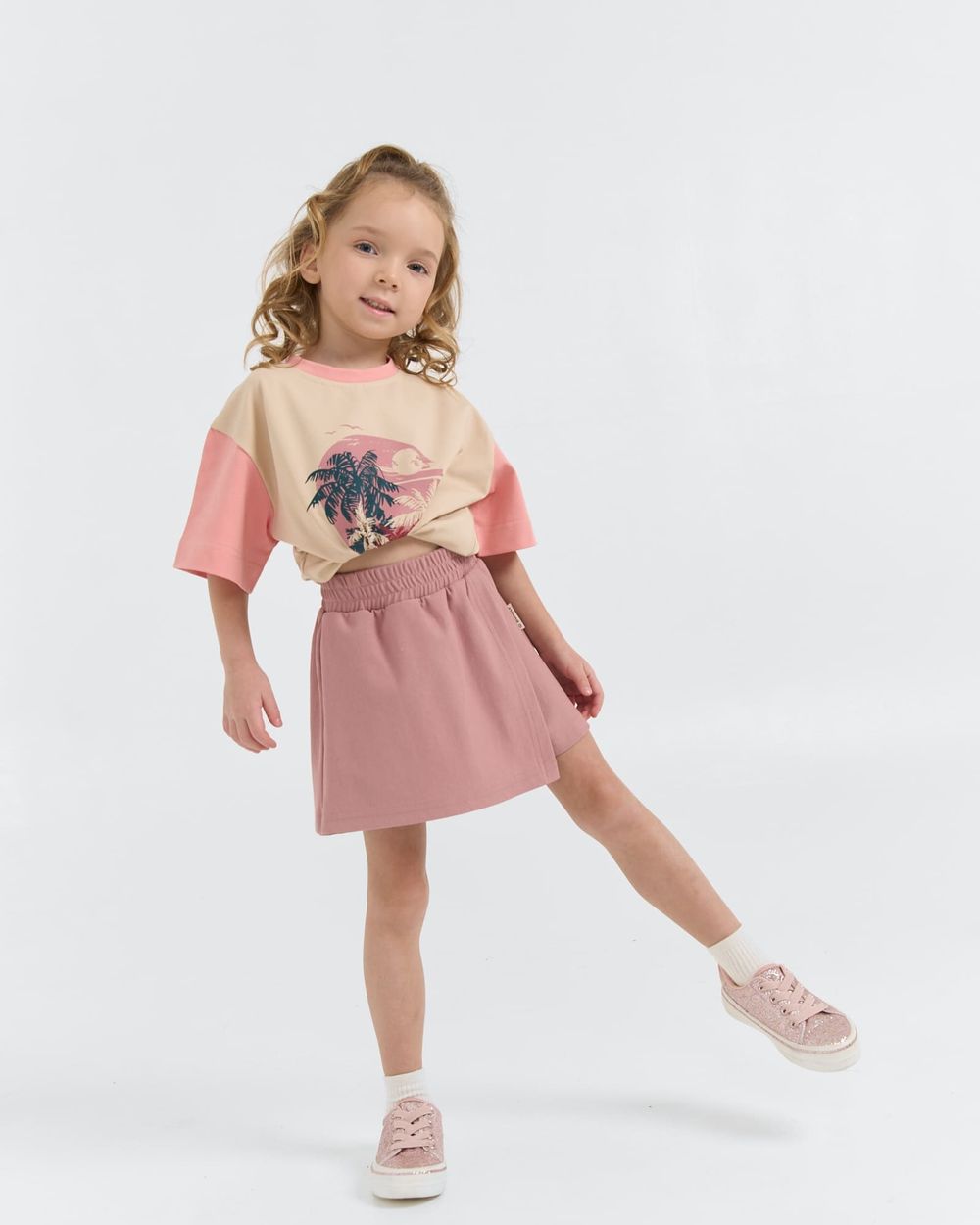 Юбка-шорты из джинскота "Пепельная роза"