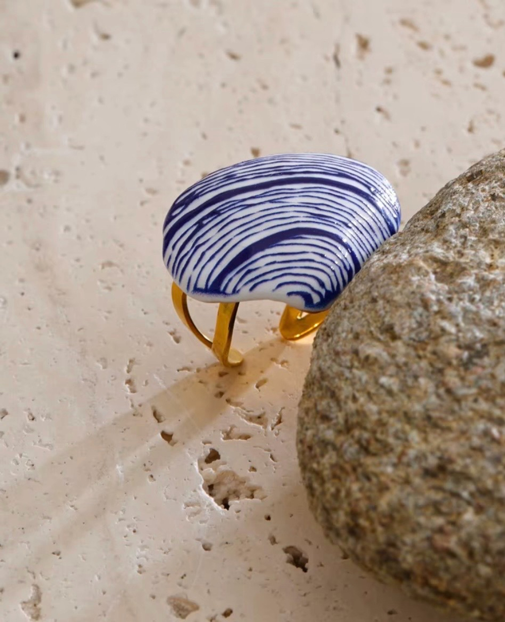 Кольцо Shell blue