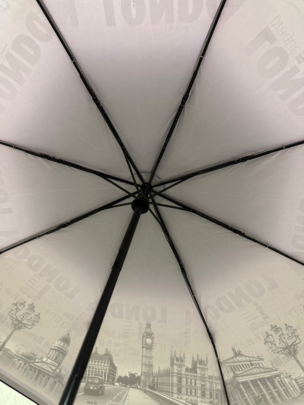 Зонт женский складной супер-автомат "ЭПОНЖ", расцветка - города ("Три слона" - арт. L3811-A)