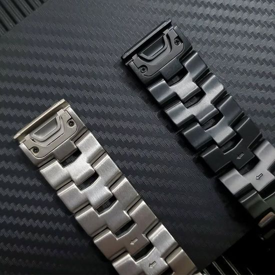 Браслет титановый 26мм (циферблат 51 мм) для Garmin Fenix, Epix, Enduro, Tactix вентилируемый (Черный)