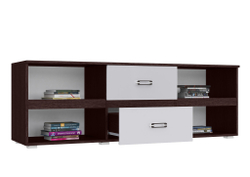 Тумба для ТВ Ким, Белый глянец холодный, Венге