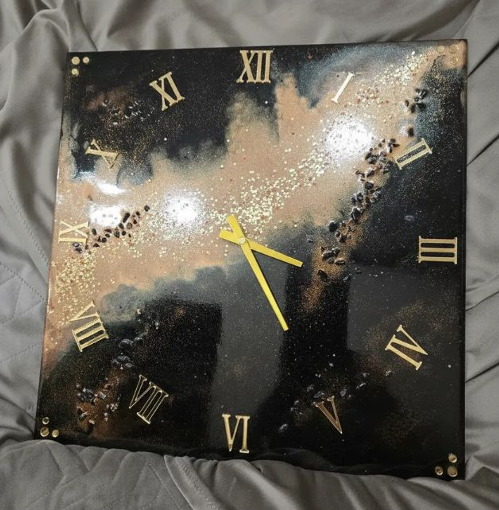 Настенные часы-картина из эпоксидной смолы ручная работа