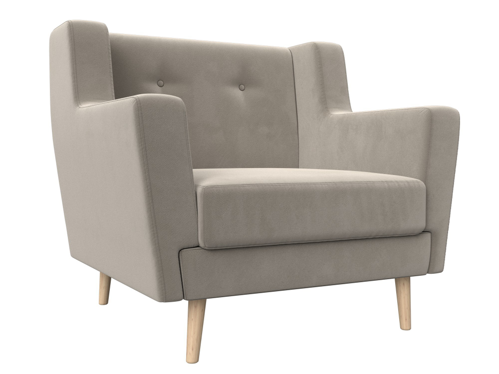 Кресло Брайтон, Бежевый, Микровельвет, 108872